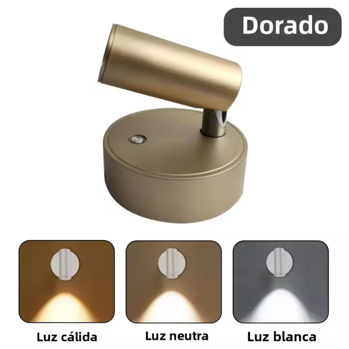 Lámpara De Pared LED Recargable USB Con Base Magnética Luz Sin Cable Para Lectura En Cama Interruptor Táctil Blanco Negro Oro Plateado Ajustable Moderna Para Dormitorio Cocina Comedor Estudio Baño - 1