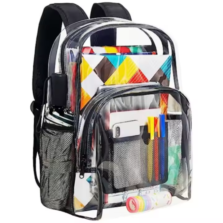 Nueva mochila de tela de PVC para niños y niñas, mochilas escolares para estudiantes, mochila para adultos, moderna, transparente, para ocio, impermeable. - 1