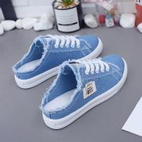 Zapatos Planos Para Mujer Mocasines Blancos Con Cordones Primavera/Verano Colección Nueva 2024 Material Superior De Tela CANVAS Punta Redonda Casual - details 15