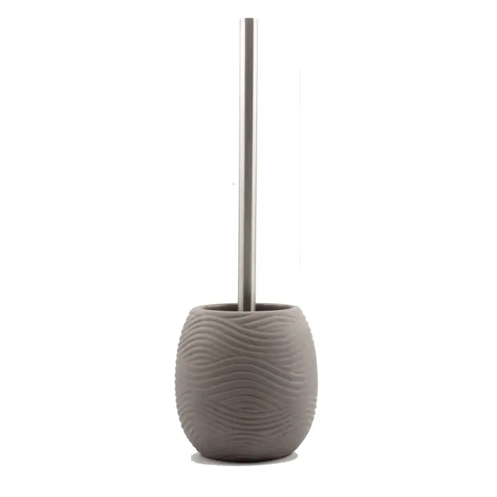 MSV Escobilla de Baño Wave Gris con Mango de Acero Inoxidable - 1