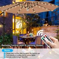 Luz De Paraguas Con Control Remoto Y 8 Modos Operada Por Batería Impermeable Para Decoración De Jardín Patio Courtyard - details 0