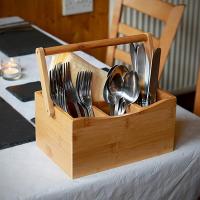 Cesta De Almacenamiento Colgante Para Cocina Con Compartimentos Para Cuchillos Y Cucharas Organizador De Frutas Y Verduras Hecho De Bambú - details 0