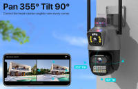 Cámara PTZ Wifi Exterior 4K 8MP HD Con Doble Pantalla Y Lente AI Seguimiento Automático Alarma De Luz Policial iCSee Para Seguridad Doméstica Y Vigilancia De Video 4MP - details 13