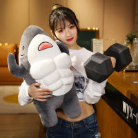 Muñeco De Peluche Tiburón Musculoso De 38cm Juguete De Dibujos Animados Animal Fuerte Cojín Regalo Para Novio O Amigo Unisex - details 4