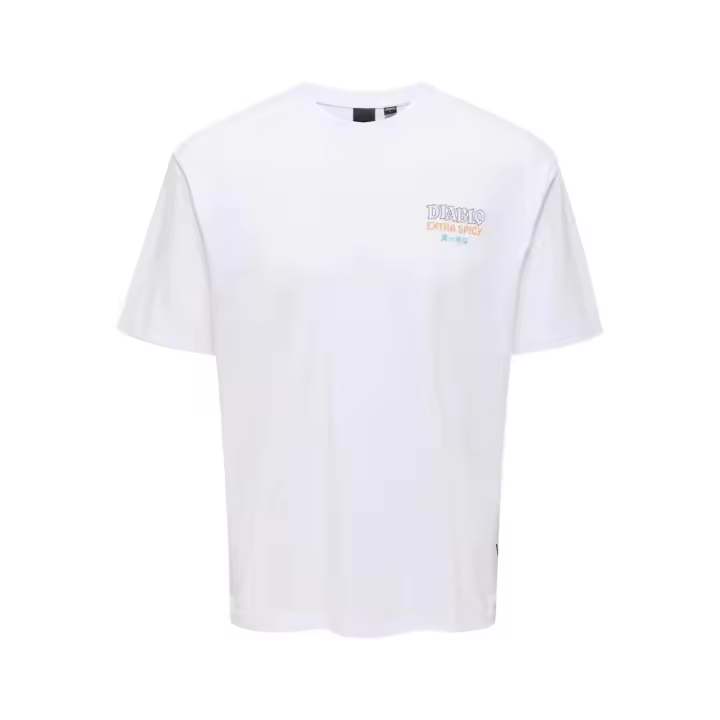 ONSKEANE RLX SS PRINT TEE Bright White DIABLO - 1
