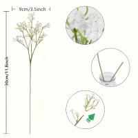 Flores Artificiales,Flor Falsa,Plantas de Flores Artificiales, 6 Ramos de Flores Artificiales de Gypsophila para Aliento de Bebe, Flores de tacto real para Bodas, Fiesta, Coronas, arnormas florales para decoración del Hogar (Blanco) - details 1