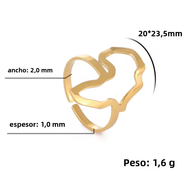 Anillo Abierto De Acero Inoxidable Con Mapa De Africa En Color Dorado Para Mujeres Y Niñas Joyería Étnica Cultural De Moda Regalo - 1