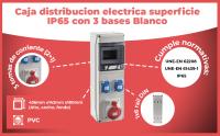 Banner - Caja distribucion electrica superficie IP65 con 3 bases