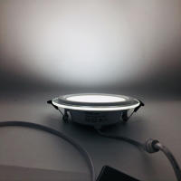 Luz De Panel LED De Vidrio Redondo Aluminio 6W 12W 18W 24W Luz De Techo Recargada Spot Light Interior Lámparas AC85-265V - details 8