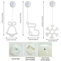 Luces De Pared Para Ventanas Con Forma De Navidad Y Aros De Campana Y Calcetines Con Ventosa Para Decoración De Hogar Y Ramadán Fuente De Energía: Pilas (No Incluidas) - details 5