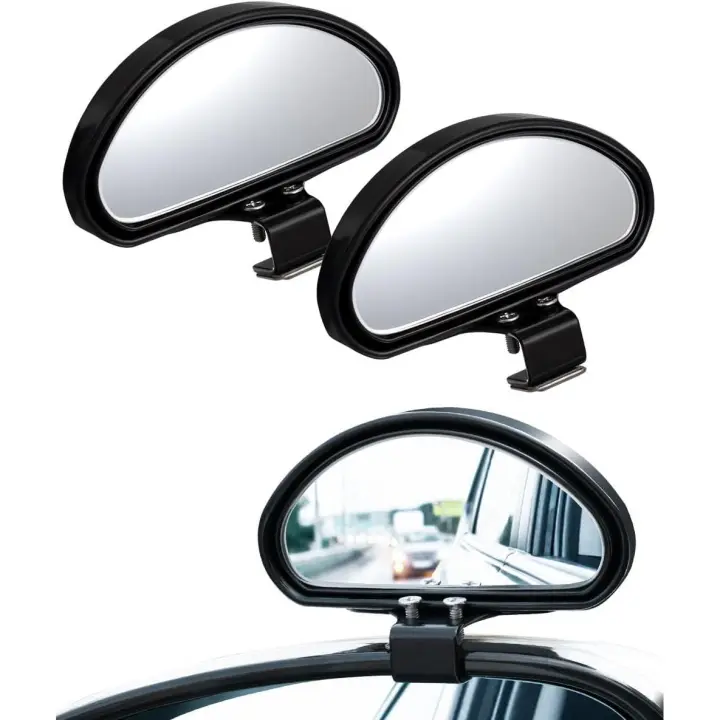 Espejos De dot Ciego, Espejo Auxiliar universal ajustable de gran angular para vehículos Universales (Negro) - 1