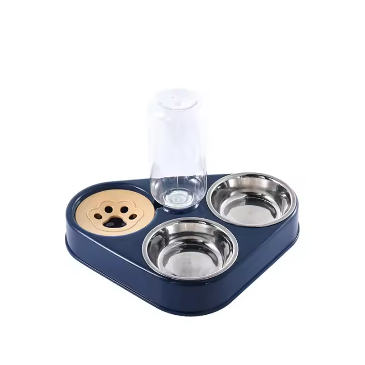 Alimentador Y Bebedero Automático Para Gatos Y Perros Con Doble Cuenco Anti-tropezón Botella De Agua Acero Inoxidable Suministros Para Mascotas Fuente De Agua Para Gatos - 1