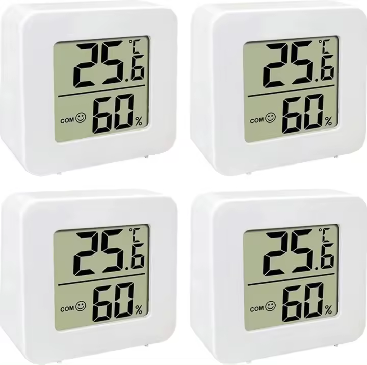 4 termómetros de Interior, termómetro digital para habitación, higrómetro inteligente LCD - 1