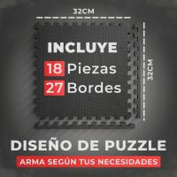 JUPPLIES - Suelo Gimnasio Set 18 Piezas 32x32x1cm - Esterilla Puzzle Fitness para Suelo - Alfombra Protectora en Casa - details 0