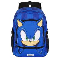 Mochila Fight Fan Sega Sonic Face Azul 31x44x18cm - details 1