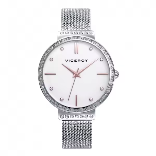 Reloj Viceroy 471312-07 | Analógico | Cuarzo | Esfera Plateada | Correa Marrón - 1
