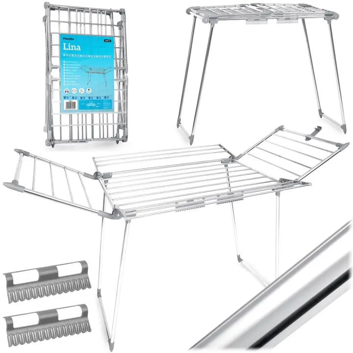 Secadora de ropa plegable de pie de acero inoxidable Lina de 22 m - 1