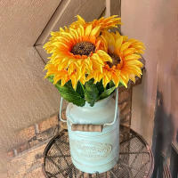 5/10PCS Decoración De Girasoles Artificiales Para Jardín Interior Fiesta Boda Graduación Decoración De Casa Regalo - details 4