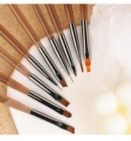 9PCS Cepillos De Uñas Acrílicos Con Efecto De Gradiente Y Florido Herramientas De Pintura Y Manicura Para Uñas UV Gel Liner Dibujo Y Pincel Combos - details 11
