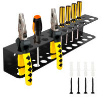 Organizador De Herramientas Pared Montado Eje De Destornillador Y Llave En Racks Porta Pinzas Para Garage Y Trabajo 14/23 Agujeros Negro IRON - details 0