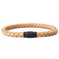 Pulsera De Cuero Minimalista Para Hombre Con Hebilla Magnética Accesorios De Moda Stackable Pulsera De Lujo Para Ocasiones Casual - details 5