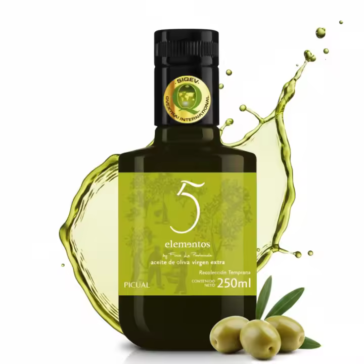 5 Elementos - Aceite de Oliva Virgen Extra Picual 250ml, Intensidad y Sabor Auténtico, Calidad SIQEV - 1