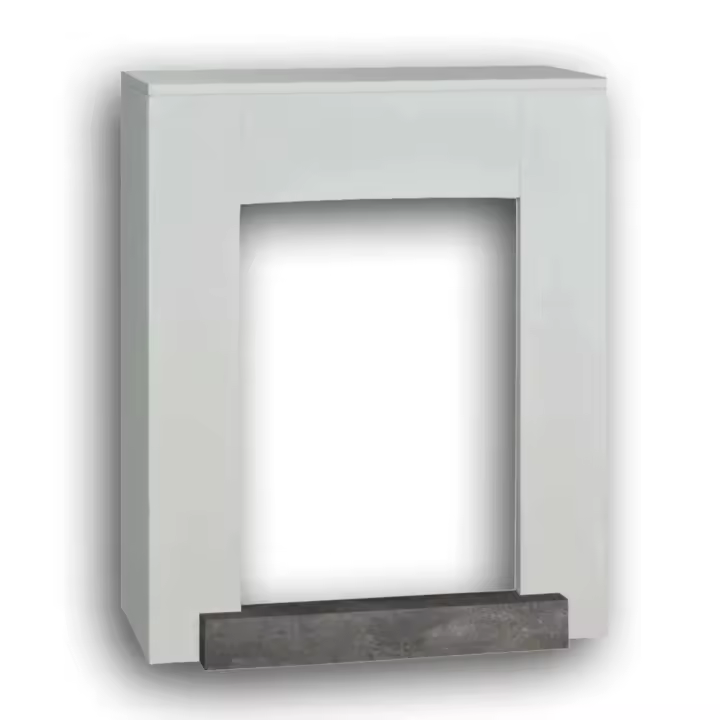 Xaralyn Hamar Marco De Chimenea De Madera Mdf Estilo Moderno y Lineal Blanco - 1