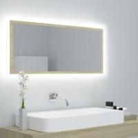 vidaXL Espejo de baño LED acrílico color 100x8,5x37 cm en color Roble Sonoma/Negro/Madera antigua y más | decorativo de pared para baño dormitorio recibidor moderno - details 0