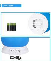Lámpara De Noche Proyector De Cielo Estrellado Luz Decorativa Para Bebé Rotatoria De Luna Y Galaxia Para Decoración De Dormitorio Infantil - details 3