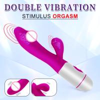 Juguete Sexual Para Adultos G-Point Dildo Rabbit Vibrador De Silicona Suave Estimulador De Clítoris Y Vagina Control Manual - details 2