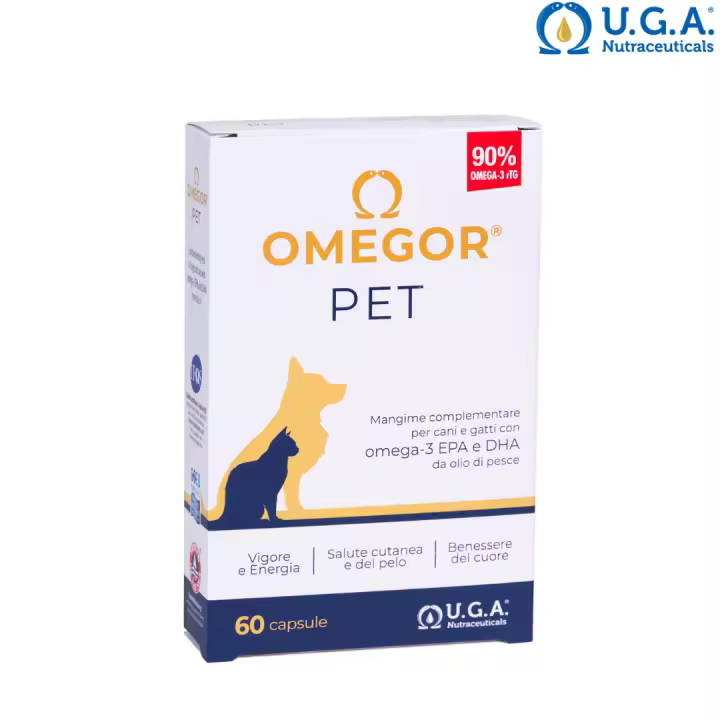 OMEGOR PET | Suplemento de Omega 3 Para perros y Gatos a base de ácidos grasos EPA y DHA de Aceite de pescado purificado | Para las necesidades especificas de los animales | Certificado IFOS | Mismos establecidos que los productos para el uso humano. - 1