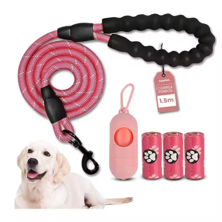 COZYPETS Correa para Perros Medianos y Grandes - Correa Básica de 1.5m con Mango Acolchado para Adiestramiento - 1