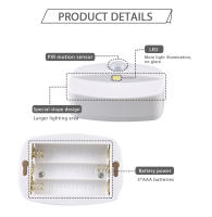 Lámpara Nocturna Inteligente LED Para Armario Y Escaleras Sensor De Movimiento PIR Luz De Baño Y Cocina Automática ON/OFF - details 6