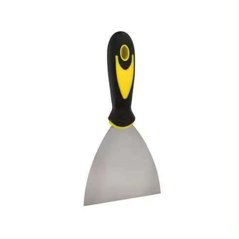 Wolfpack Espátula Acero Inoxidable 100 Mm Mango de Goma - Ideal para Albañilería, Reparaciones y Manualidades - 1