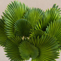 Planta Artificial De Palma Verde Falsa Hojas De Tortuga Decoración De Jardín Material Plástico Para Vaso Hogar Sala De Estar Boda - details 7