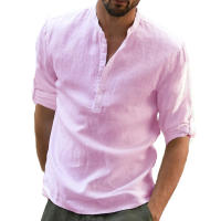 Camisa Casual Para Hombre Algodón Y Lino Suelta Manga Larga Primavera Otoño Camisa Elegante Cómoda Para Diario - details 3