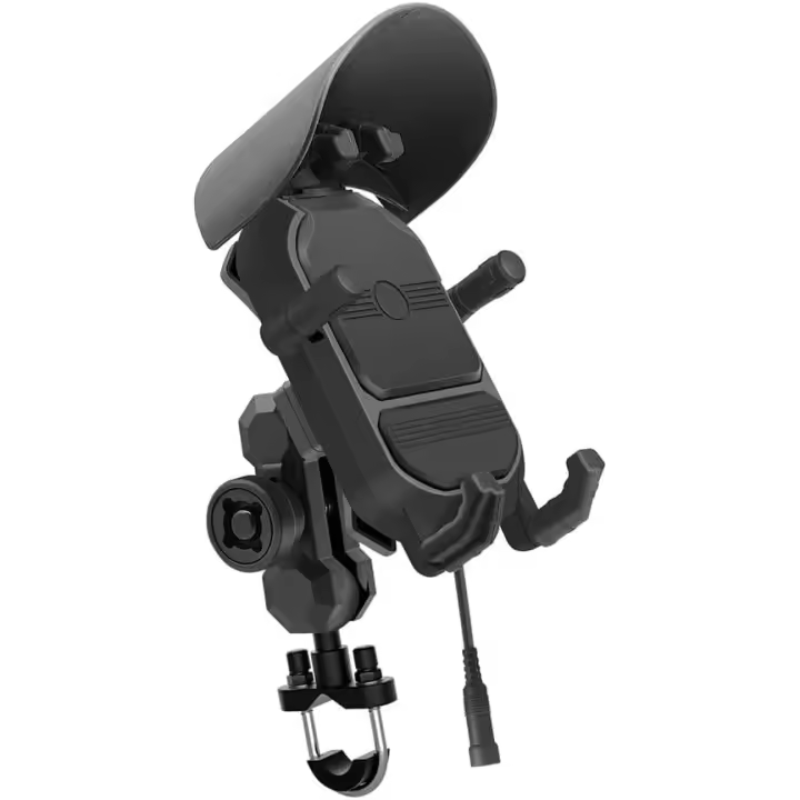 Soporte de Teléfono para Motocicleta con Cargador Inalámbrico de 15W y Amortiguador de Vibraciones - 1