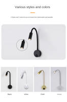 Lámpara De Pared LED 3W Con Cuello De Ganso Flexible Ajustable Con Interruptor Para Lectura Estudio Dormitorio 85-265V - details 5
