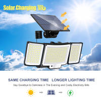 Lámpara Solar Exterior Con Sensor De Movimiento 348LED Luz De Seguridad Impermeable Para Jardín Y Garage Potente Spot Solar Incluido - details 8