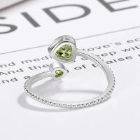 Anillo de Piedra Natal para Mujer, ajustable, con forma De Corazón Abierto, Gift de Aniversario para el día de San Valentín para Mujer - details 3