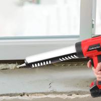 Pistola de calafateo inalámbrica [2025 actualizada], pistola de calafateo con batería de 21 V con 2 baterías de 2.0 AH, pistola de calafateo eléctrica con luz LED, 4 velocidades, retracción - details 6