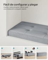 Banco de almacenaje plegable de terciopelo, taburete reposapiés con 2 cajas, 110x38x38 cm, capacidad 300 kg, para entrada y dormitorio, en gris paloma, gris pizarra, negro tinta, rosa caramelo - details 3