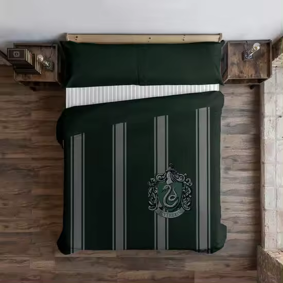 BL BELUM  Funda nórdica Harry Potter, Funda nórdica con botones 100% algodón modelo Slytherin Rayas - Funda Nórdica Extrasuave - Funda Nórdica 100% Made in Spain - 1