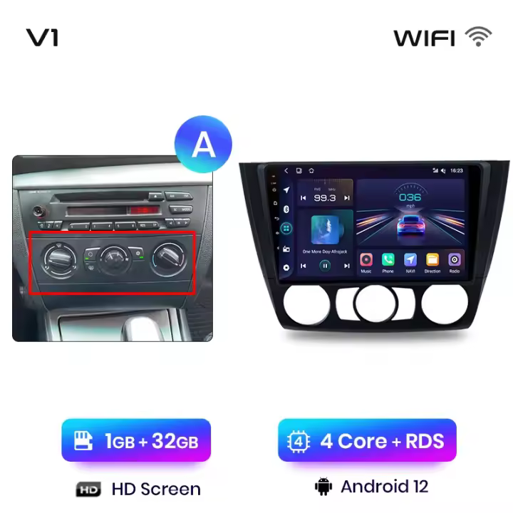 Junsun Android 13 Radio Para BMW 1-Series 1 Series E87 E81 E82 E88 2004 2005 2006 2007 2008 2009 2010 2011 DSP Navegación GPS Reproductor Multimedia 2 DIN Inalámbrico CarPlay Android Auto Radio - 1
