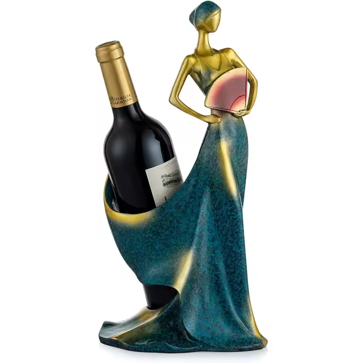 Botella de Vino Soportes Estante del Vino Soporte de la Estanteria para Vinos Rojo Resina para Accesorios Barra del Hogar Decoración Cocina Habitación, Regalo Novedad para Fiesta Boda de Navidad - 1