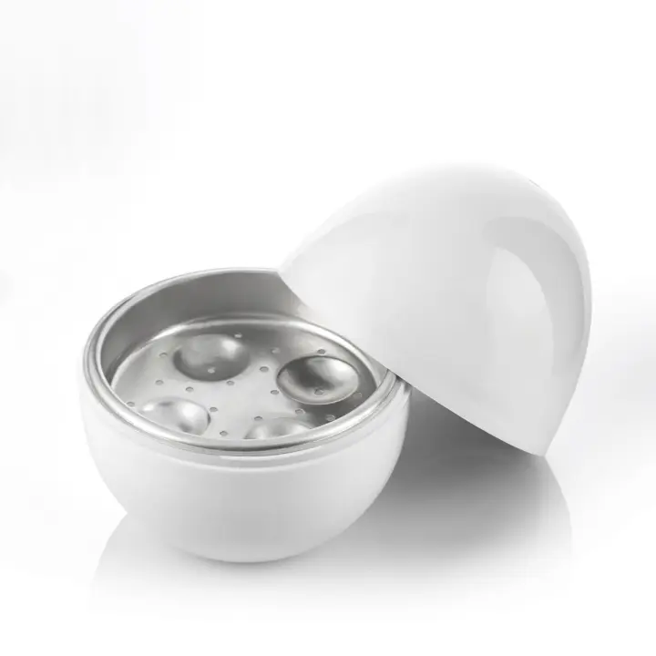 InnovaGoods® Cocedor de Huevos para Microondas Boilegg, Diseño Original y Funcional, Capacidad para 4 Huevos, Apto para Lavavajillas, Cocina Rápida sin Grasas, Medidas aprox: Ø13 x 16 cm - 1