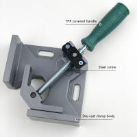 Pinza De Ángulo Recto De Aluminio Ajustable Para Soldadura Carpintería Marco De Fotos Clip De 90 Grados Con Abrazadera Swing - details 0