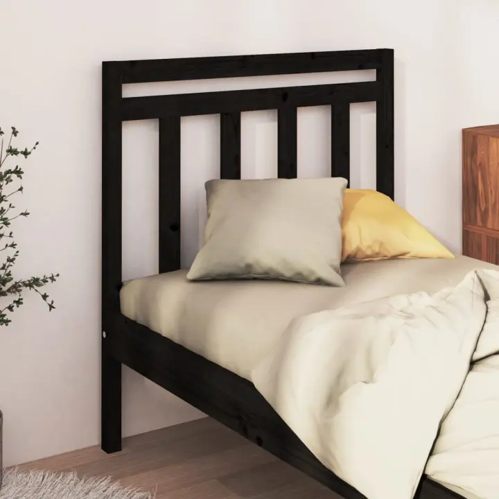 Cabecero de cama madera maciza de pino negro 96x4x100 cm - 1