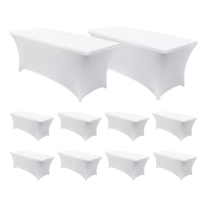 MegaPack 10 Fundas para Mesas Plegables Rectangulares Catering 150x74cm 7house - 1