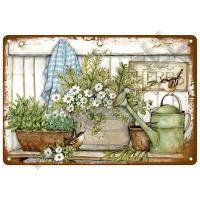 Cartel De Metal Retro Con Flores Vintage Para Decoración De Jardín Arte Murallero De Hogar Placa De Latón Regalo Para Decoración De Pared Y Cuarto - details 3